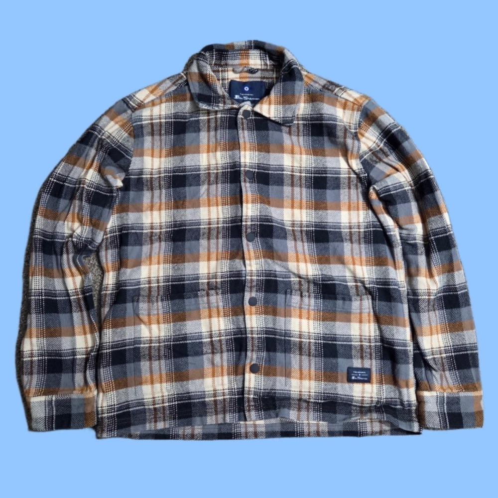 Ben Sherman Plaid Long Sleeve Shirt Size L